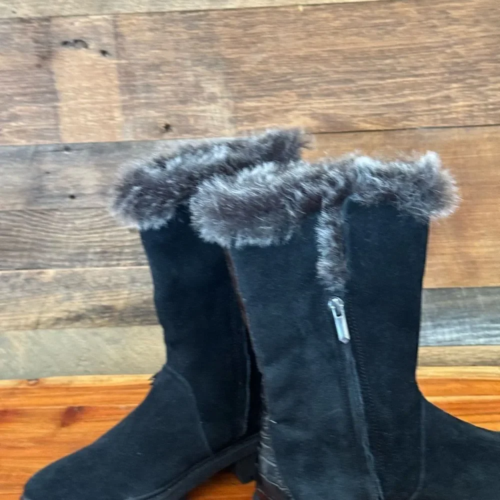 Sam Edelman Tilden Black fringe suede Winter & Rain Boots NWOT sz 7.5